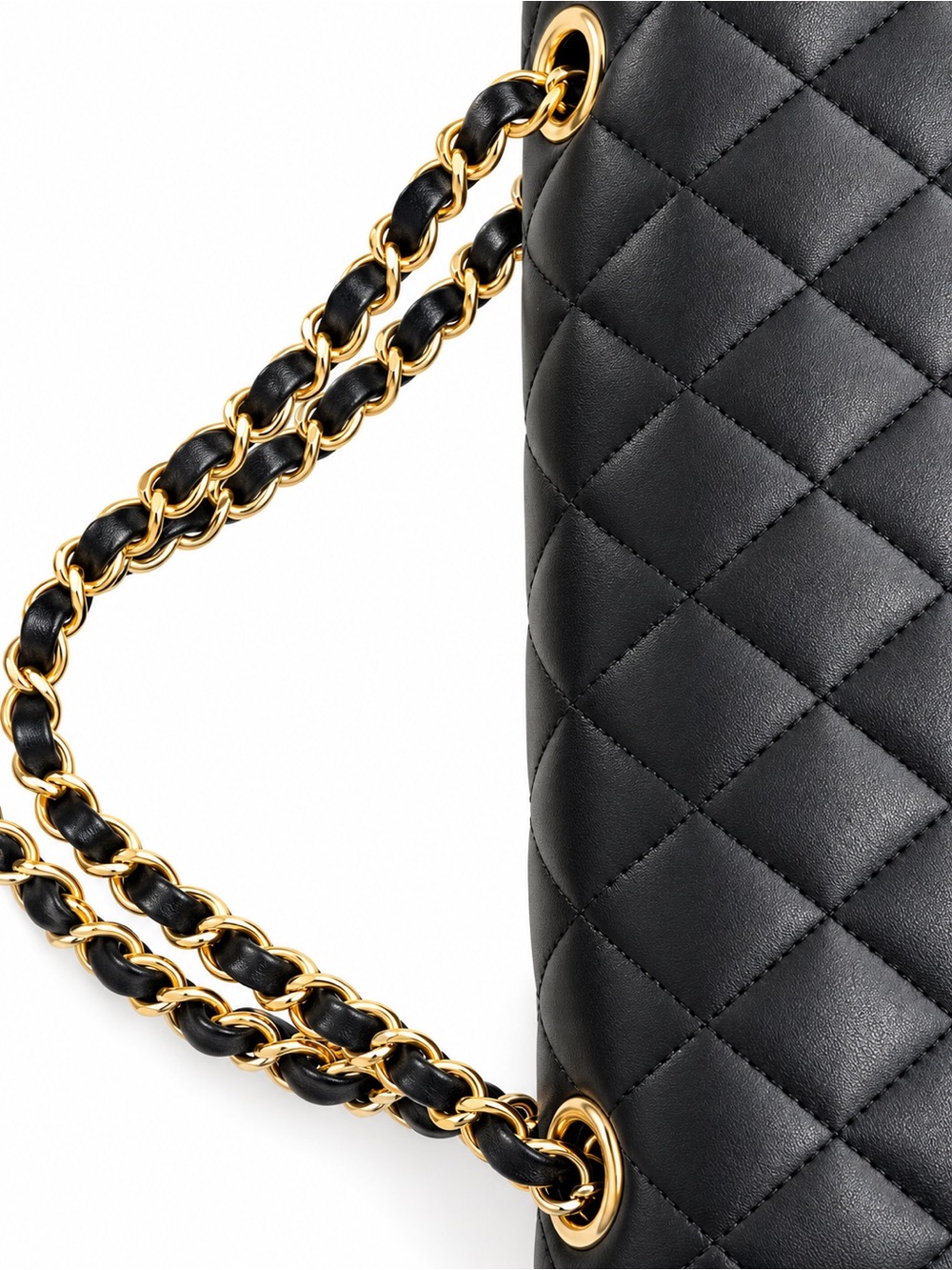 Chanel Black Quilted Chain Shoulder Bag with Gold Hardware - Picture 2 of 9